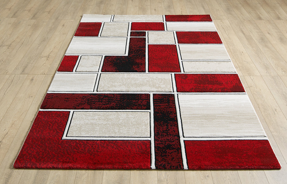 Lagos Cream & Red Rug