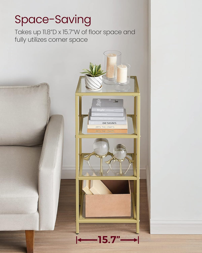 Glass Sidetable: Gold