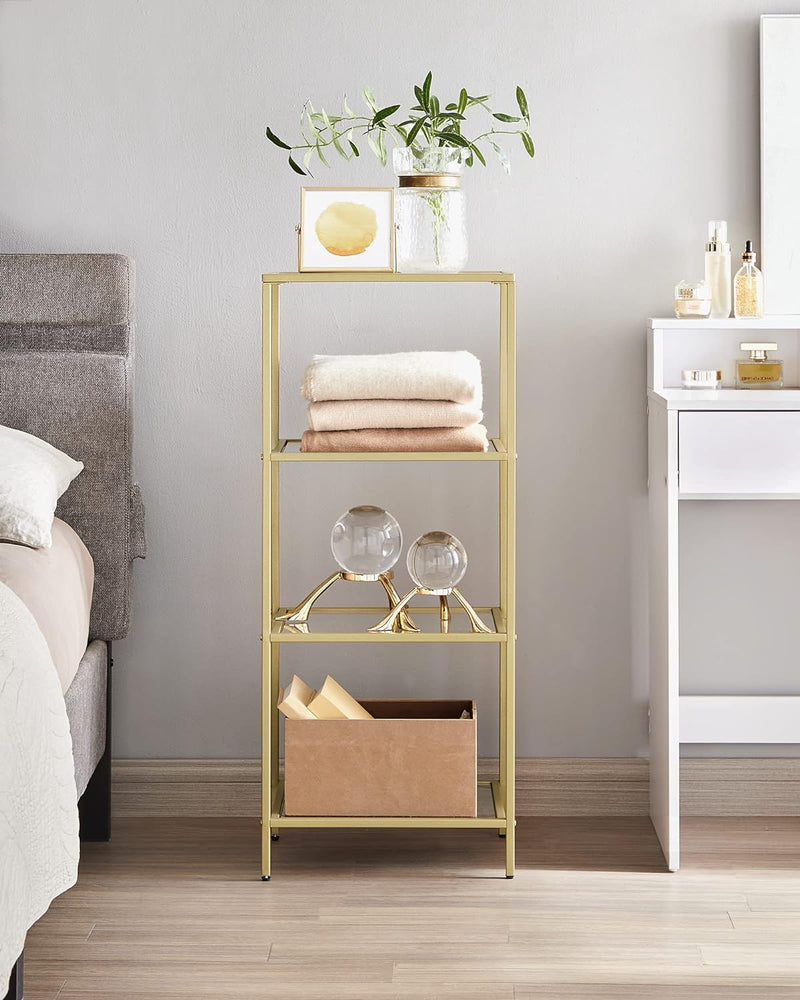 Glass Sidetable: Gold