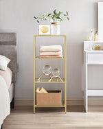 Glass Sidetable: Gold