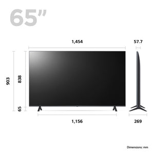 LG 65" UR78 UHD 4K SMART TV WIDE LEG BLACK