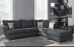 Ava Fabric Corner Sofa | Charcoal