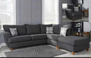 Ava Fabric Corner Sofa | Charcoal