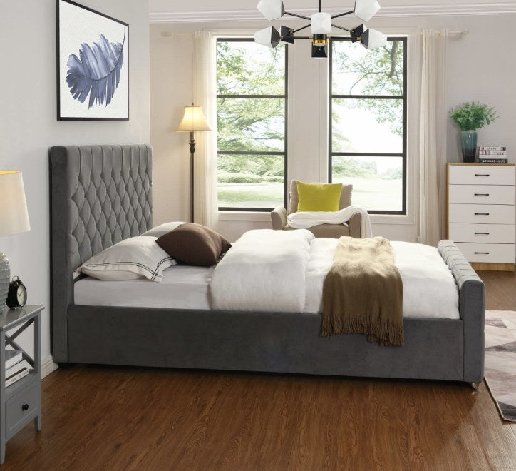 Galway Grey Bed | Fabric