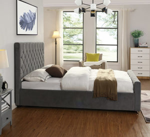 Galway Grey Bed | Fabric