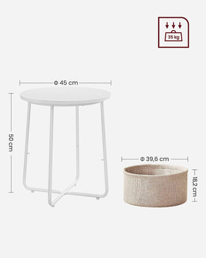 Round Side Table w/ Basket