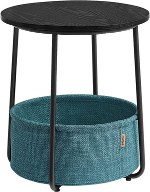 
            
                Load image into Gallery viewer, Round Side Table w/ Basket
            
        